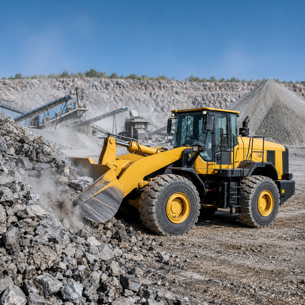 SEM wheel loader in a quarry